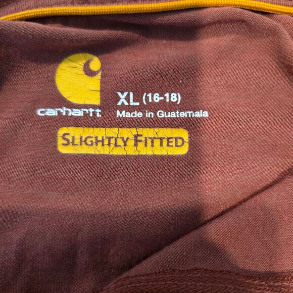 Carhartt Women’s XL 1/4 Zip Pullover Sweatshirt Mauve Mock Neck Slightly Fitted - Picture 8 of 9